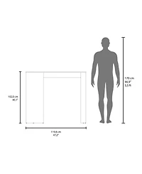 Fm Furniture Luna Modern Kitchen Island with Open Storage, Wenge