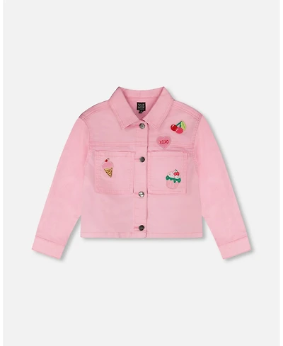 Draft - Deux par Girls Denim Jacket with Embroidered Patches