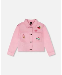 Draft - Deux par Girls Denim Jacket with Embroidered Patches