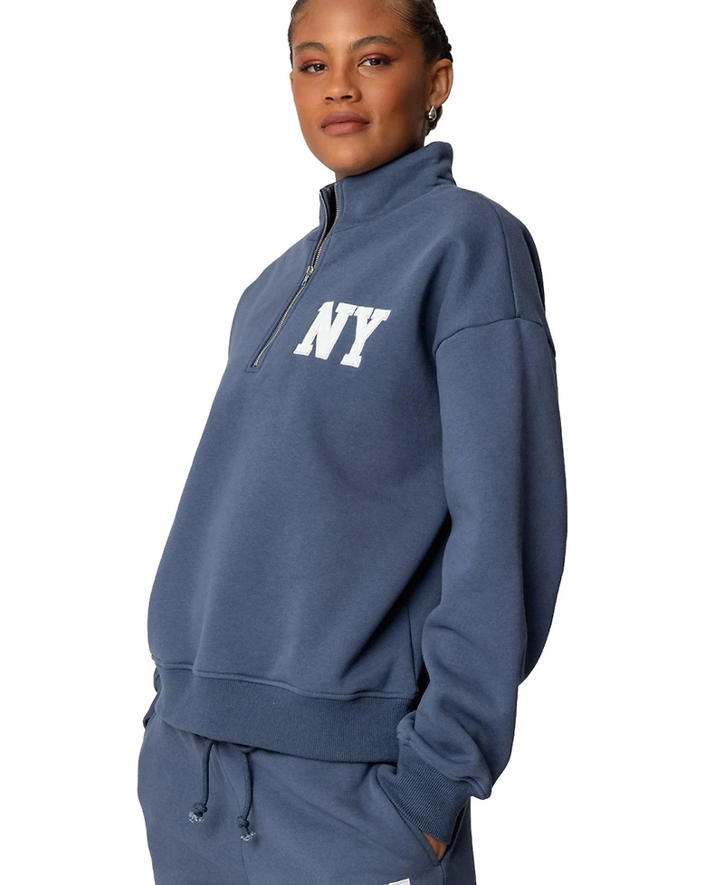 Edikted Women's Ny Quarter Zip Sweatshirt