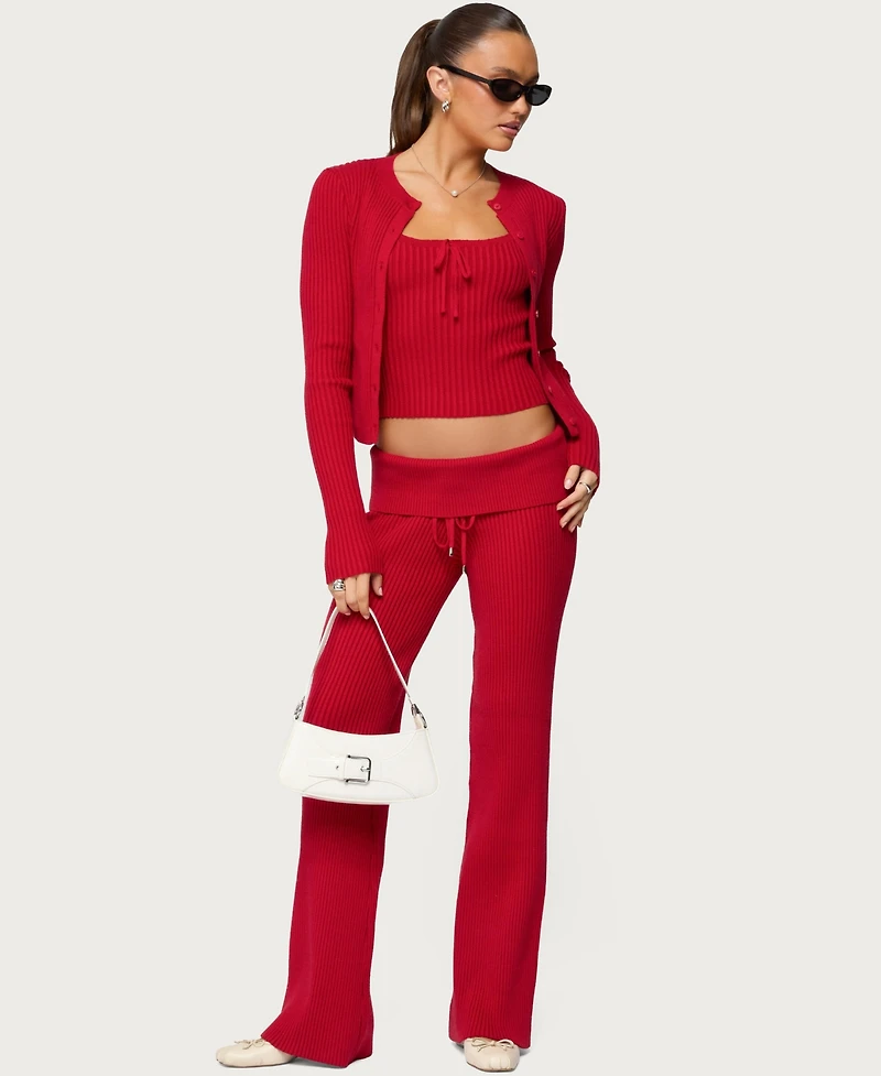 Edikted Women's Adannah Tie Ribbed Knit Tank Top