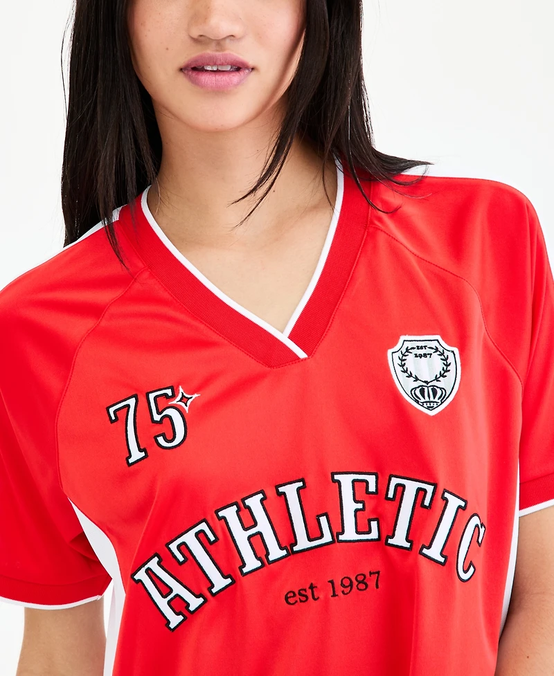 Bar Iii Women's Sports Jersey T-Shirt, Macy's Exclusive