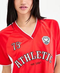 Bar Iii Women's Sports Jersey T-Shirt, Macy's Exclusive