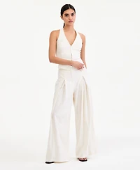 Bar Iii Women's Smocked-Back Linen-Blend Vest, Macy's Exclusive
