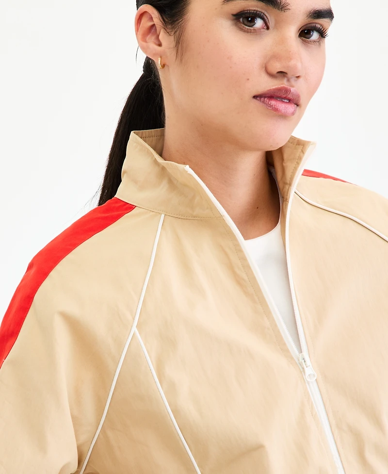 Bar Iii Women's Mock-Neck Windbreaker Jacket, Macy's Exclusive