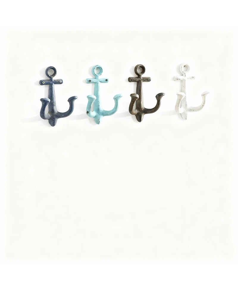 Yigii 4 Piece Metal Anchor Wall Hooks for Coats Hats