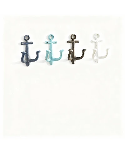 Yigii 4 Piece Metal Anchor Wall Hooks for Coats Hats