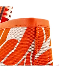 Pre-Owned HERMES 25 Sac Steeple Tote Printed Toile with Leather