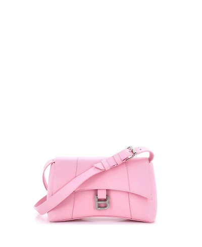 Pre-Owned Balenciaga Small Downtown Soft Hourglass Shoulder Bag Leather