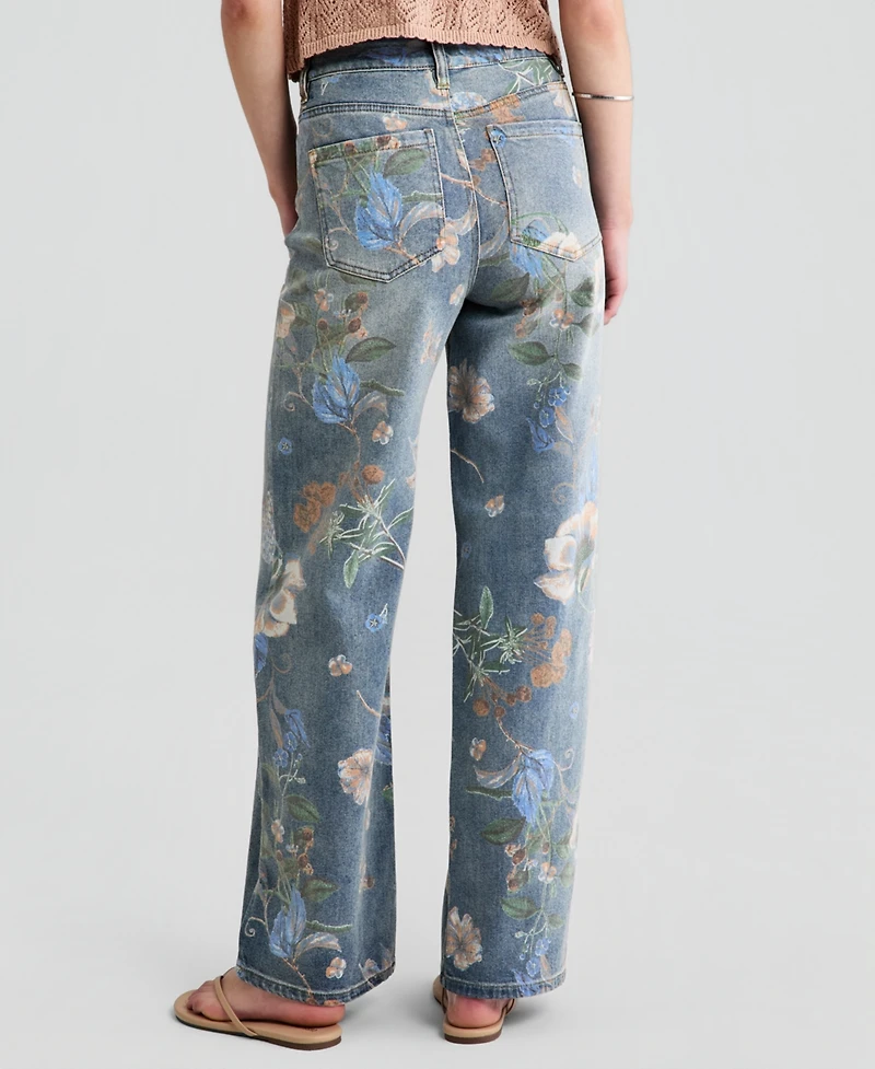 And Now This Women's High Rise Floral Denim Jeans, Macy's Exclusive