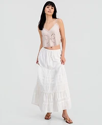 And Now This Juniors' Cotton Tiered Tie-Waist Maxi Skirt, Macy's Exclusive