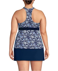 Lands' End Plus V-Neck Racerback Flutter Tankini Top