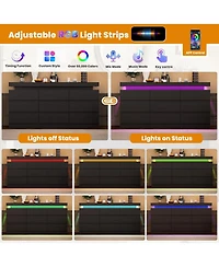 9 Drawer Dresser for Bedroom - 63” Wide Chest of Drawers with Led Light and Charging Station