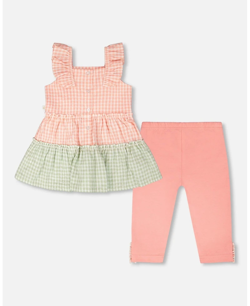 Deux par Toddler Girls Tunic and Cotton Capri Set Gingham