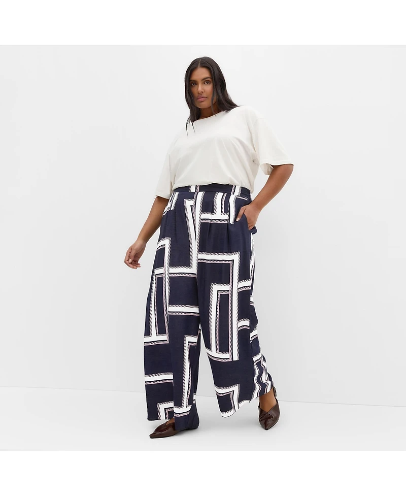 City Chic Women's Hallie Print Wide Leg Pant