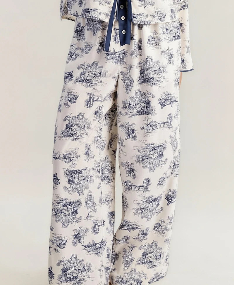Draft - Modenaire Women's Printed Button-Up Pajama Set