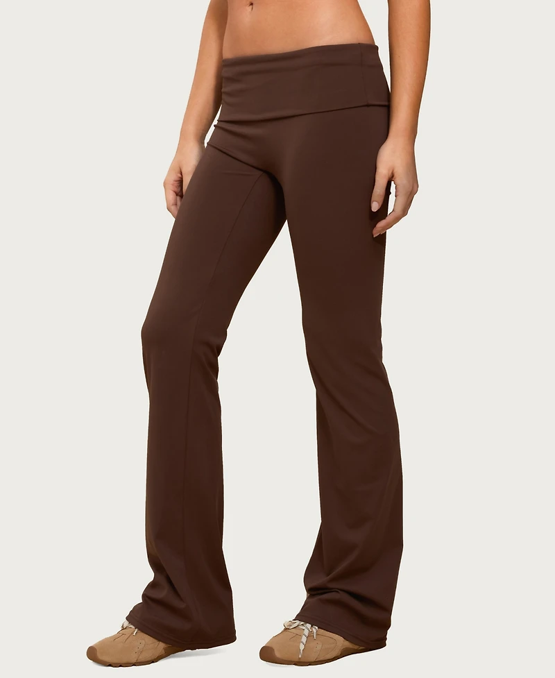 Edikted Women's Oriane Foldover Flared Leggings