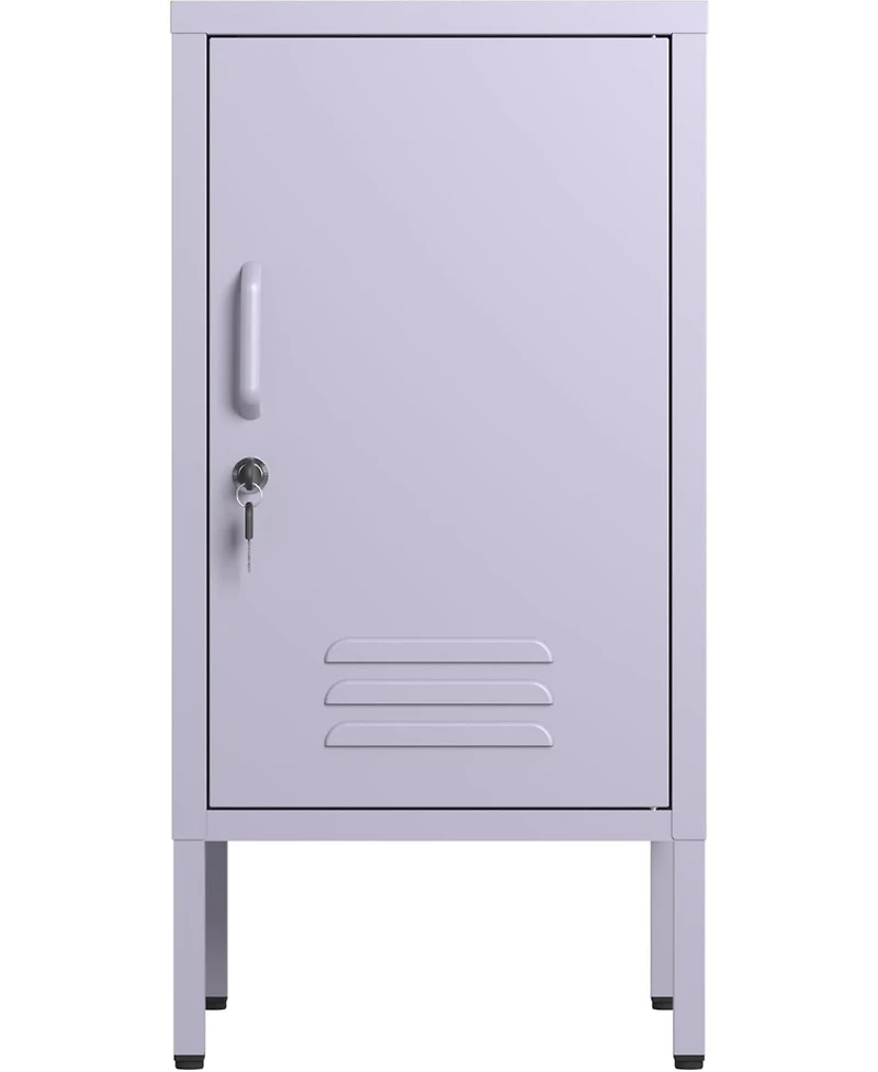 gaomon Metal Locker Nightstand with Door & Shelf, Modern Steel Bedside Cabinet, Lockable Single Door, Easy Assembly