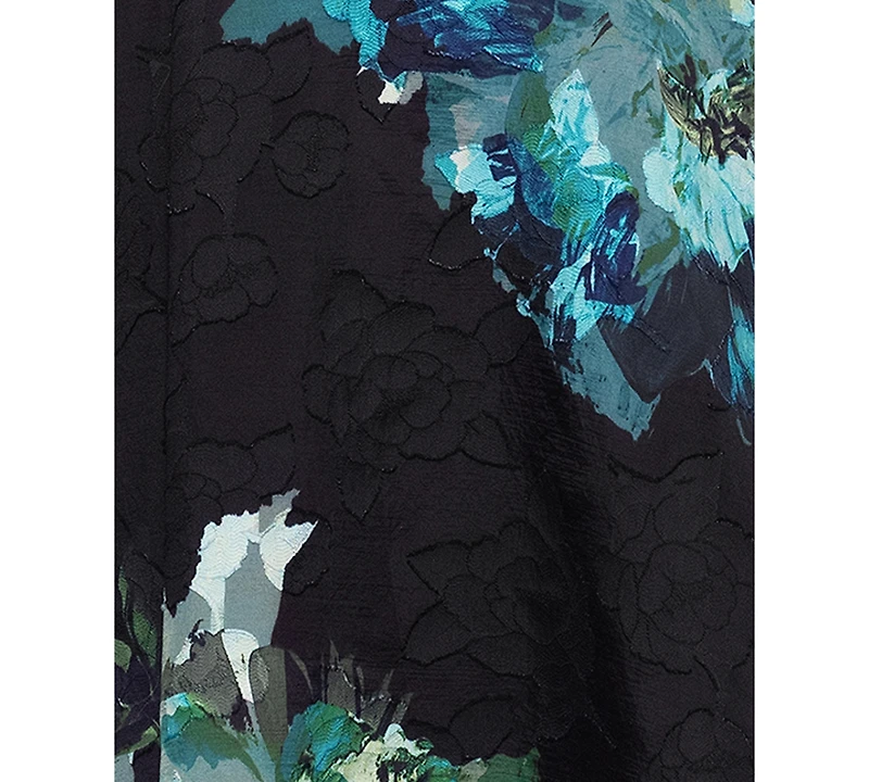 Betsy & Adam Plus One-Shoulder Ball Gown Dress