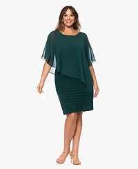 Betsy & Adam Plus Chiffon Capelet Sheath Dress