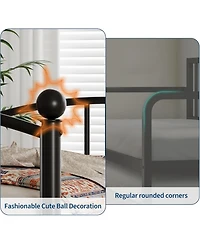 gaomon Twin Metal Daybed, Sofa Bed Frame with Arched Headboard, Guest Steel Slat Support, No Box Spring Required