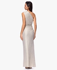 Betsy & Adam Women's Metallic Crinkle Ball Gown