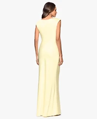 Betsy & Adam Women's Cowl Neck Ball Gown