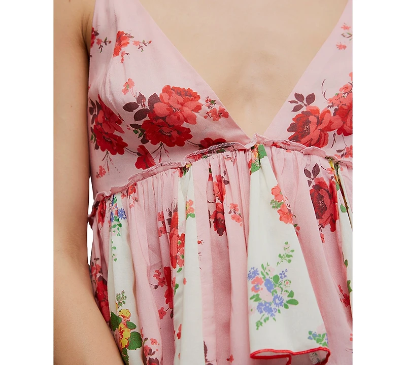 Free People Women's Tillie Floral Sleeveless V-Neck Top