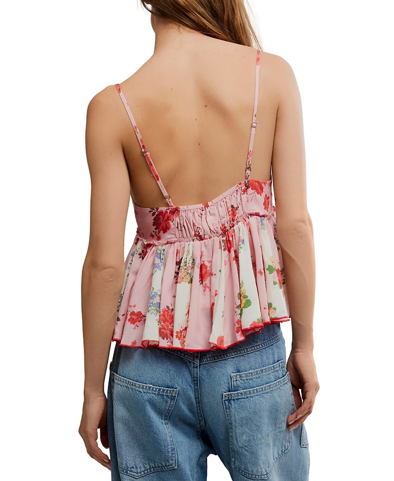 Free People Women's Tillie Floral Sleeveless V-Neck Top
