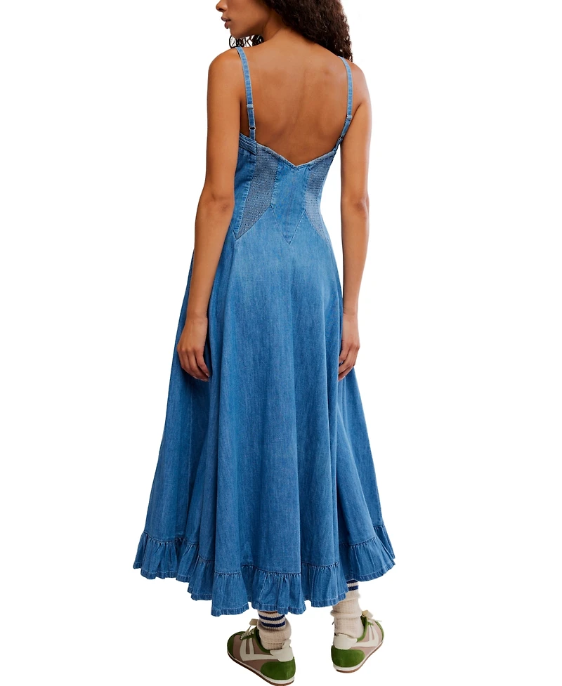 Free People Women's Another Season Sweetheart Neck Midi Dress