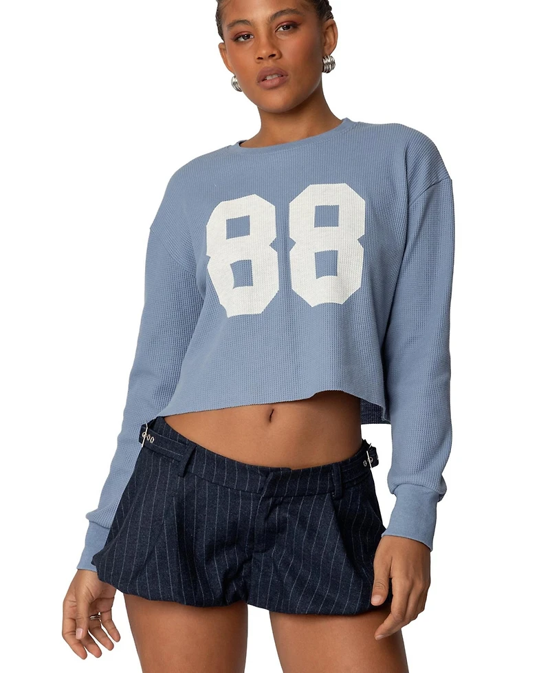 Edikted Women's 88 Waffle Long Sleeve T Shirt