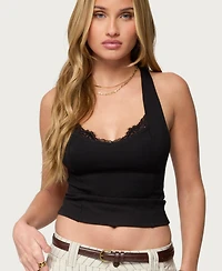 Edikted Women's Ranata Lacey Scoop Neck Top