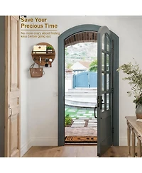 Yigii Home Decor, Wall Decorative Key & Mail Holder with Hooks, Shelf, and Organizer