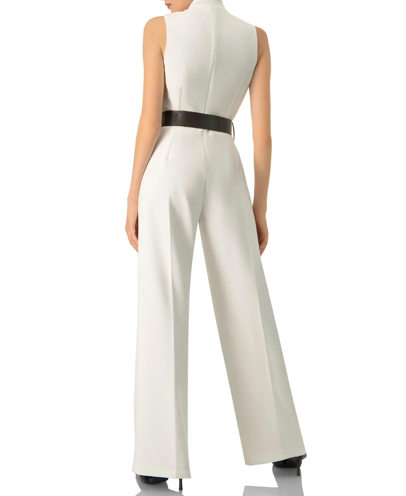 Ivonne Women's Sleeveless Belted Jumpsuit
