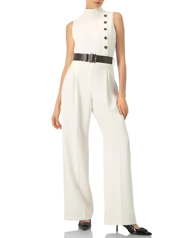 Ivonne Women's Sleeveless Belted Jumpsuit