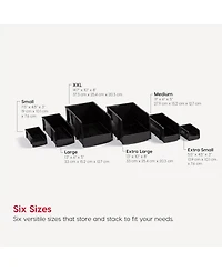 Iris Usa Stackable Bins, Plastic Front Shelf Bin Storage Organizer, Craft Supplies, Small Parts, Nuts and Bolts, 8Pk