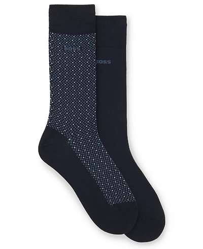 Hugo Boss Men's Cube Pattern Socks, 2-Pack