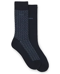 Hugo Boss Men's Cube Pattern Socks, 2-Pack