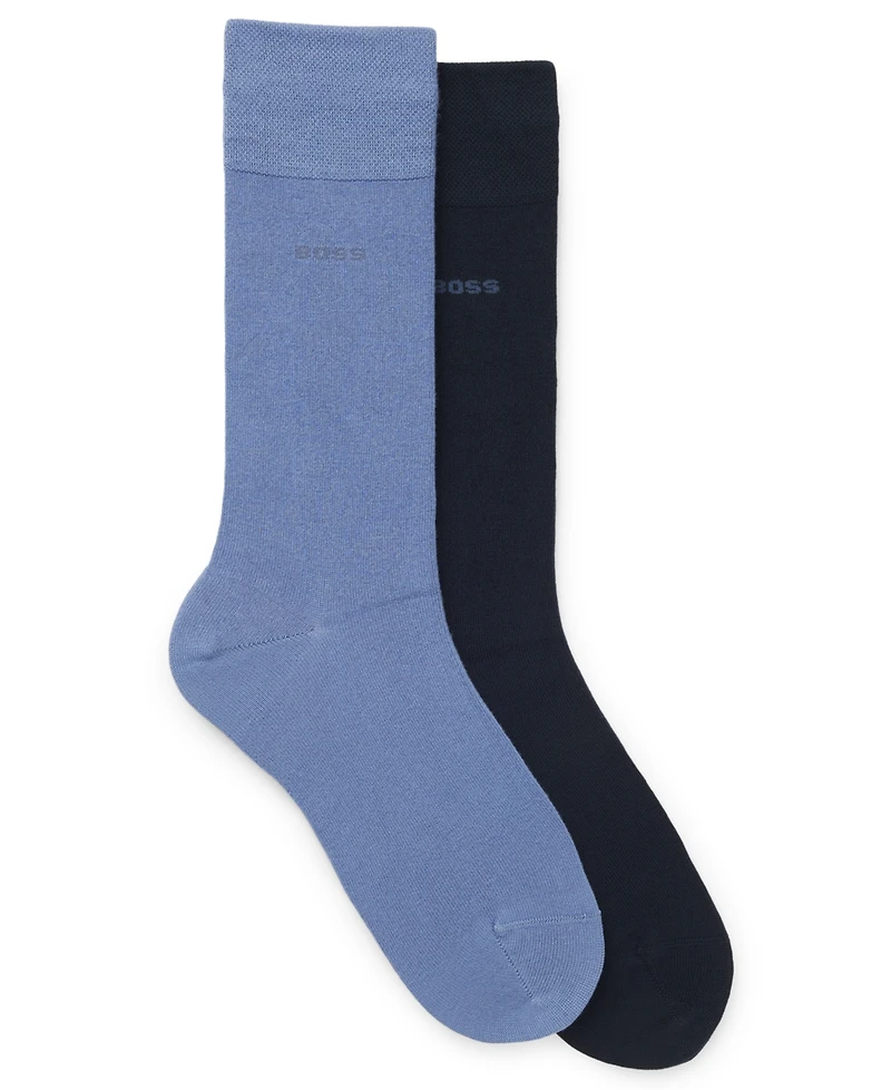 Hugo Boss Men's Solid Socks, 2-Pack