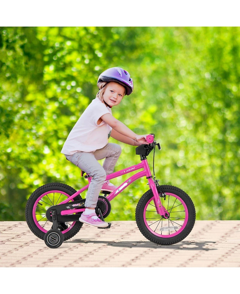 Mecale 14 Inch Kids Bike for 3-5 Years Old Adjustable with Removable Training Wheels