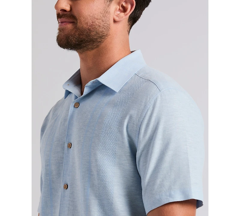 Cubavera Men's Slub Texture Panel Classic-Fit Shirt