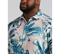 Cubavera Men's Big & Tall Leaf Print Short-Sleeve Shirt