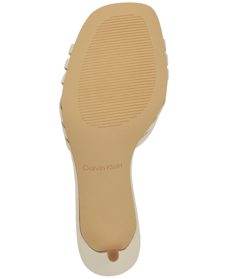 Calvin Klein Women's Wendine Woven Kitten Heel Dress Sandals