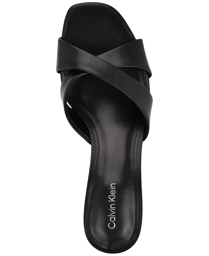 Calvin Klein Women's Skylor Criss-Cross Kitten Heel Sandals