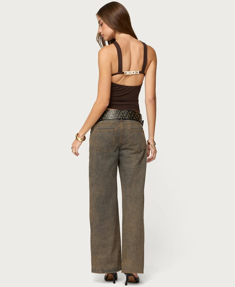 Edikted Women's Dariah Twisted Crisscross Cutout Top