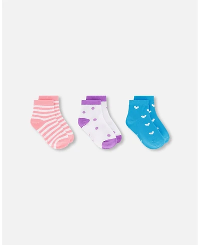 Deux par Girl Socks (3 Pairs) Striped