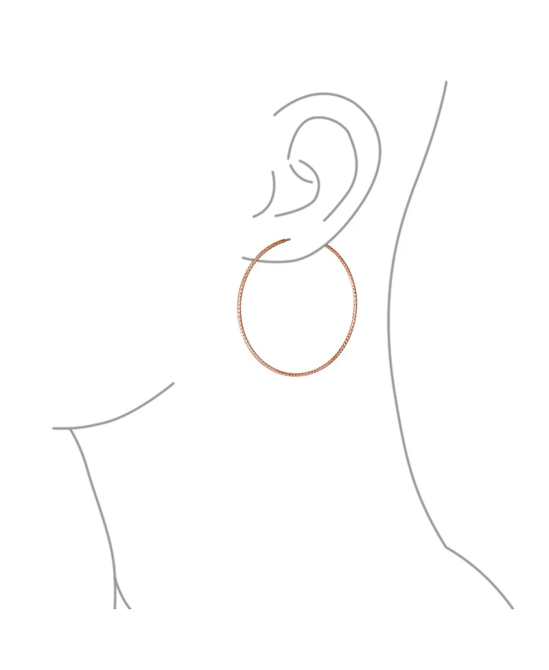 Bling Jewelry Lightweight Round Thin Endless Continuous Twist Hoop Earrings