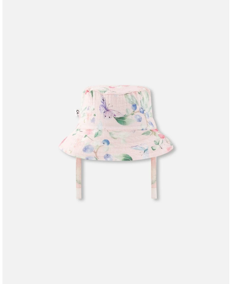 Draft - Deux par Deux Baby Girls Cotton Muslin Hat Printed Berries