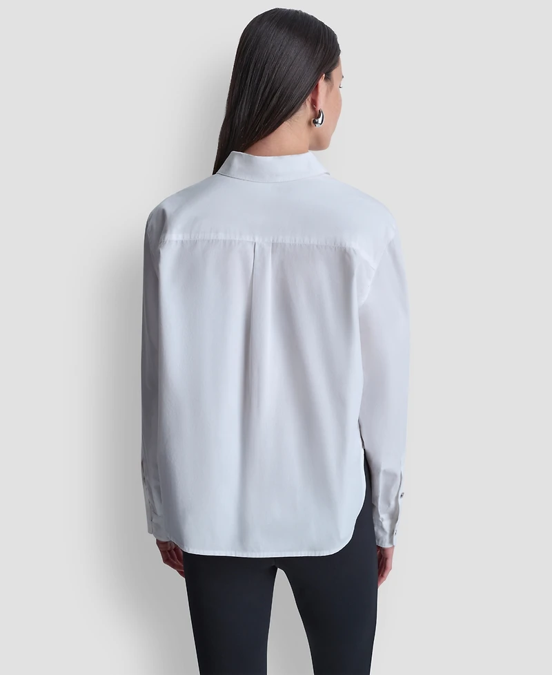 Dkny Women's 1989 Pins and Patches Button-Down Shirt