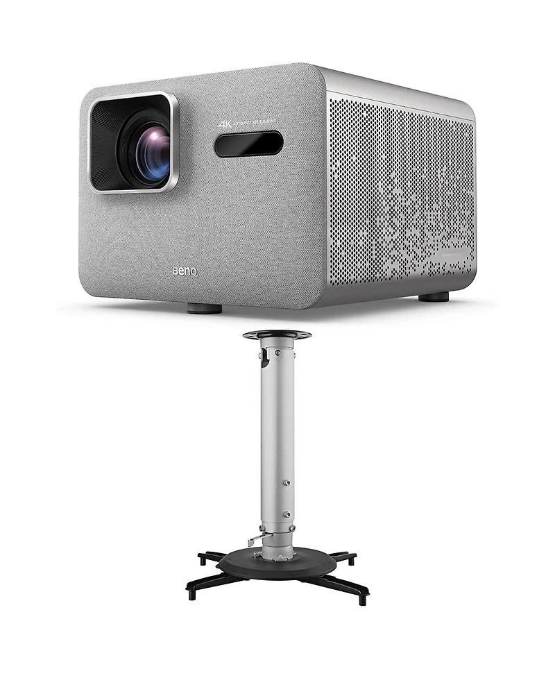 BenQ TK705i 4K Ultra Hd Hdr Led Dlp Smart Home Theater Projector, Silver With Benq CM00G3 Universal Ceiling Mount